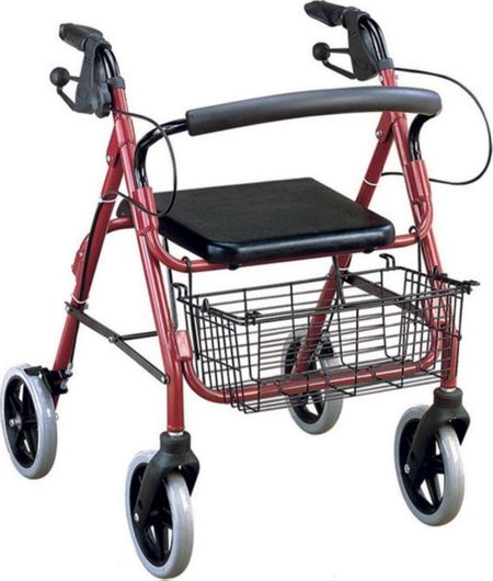 Περιπατητήρας Alfa Care Πτυσσόμενος Rollator Αλουμινίου Μπορντό