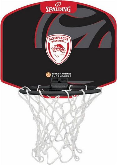 Μπασκέτα Spalding Euroleague Olympiakos Mini Δωματίου με Μπάλα