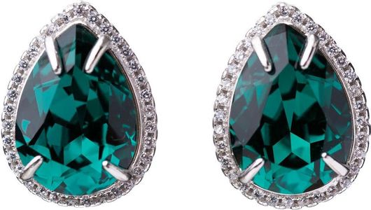 Emerald Crystal Pear Earrings - Scarlet Ignite