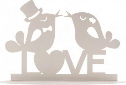 Topper Τούρτας Γάμου DeKora Ερωτευμένα Πουλάκια 12cm