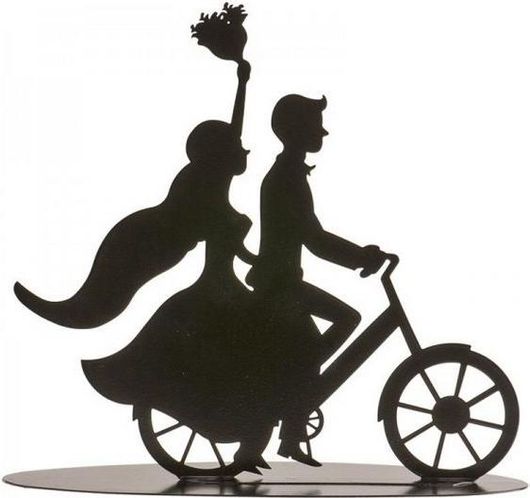 Topper Τούρτας Γάμου DeKora Νυφικό Ζευγάρι σε Ποδήλατο 18cm