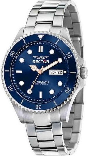 Ανδρικό Ρολόι Sector Αυτόματο με Μεταλλικό Μπρασελέ Ασημί
