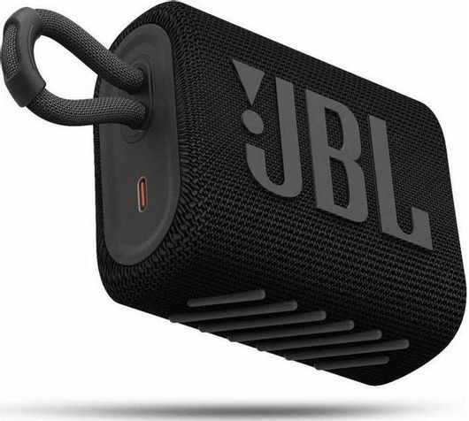 Φορητό Ηχείο JBL Go 3 Αδιάβροχο Bluetooth 4.2W με Διάρκεια Μπαταρίας έως 5 ώρες Μαύρο