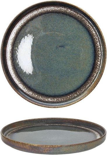 Πιάτα Tognana Bloom Πορσελάνης Ρηχά με Κάθετο Γείσο 27x2.5cm Γκρι Σετ 6τμχ