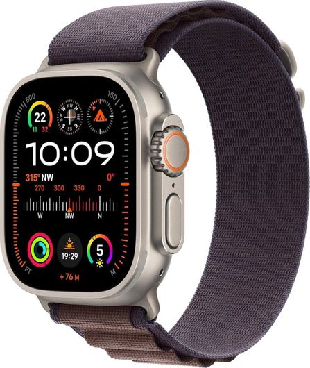 Apple Watch Ultra 2 49mm GPS Titanium Case Grey & Fabric Loop Indigo Alpine S