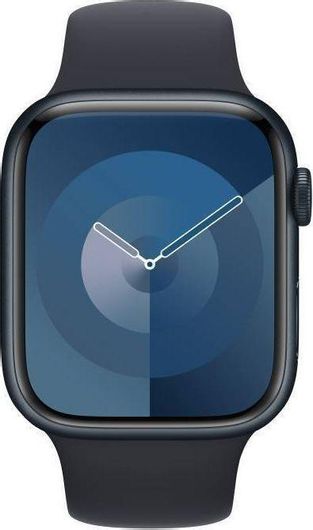 Apple Watch Series 9 Aluminium 45mm Αδιάβροχο με Παλμογράφο Midnight με Midnight Sport Band M/L