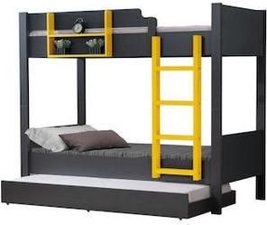 Παιδικό Κρεβάτι Κουκέτα Martin RETZO ETZO.01YELLOW για Στρώμα 90x200cm Ανθρακί 206x106x174cm με Σκάλα R