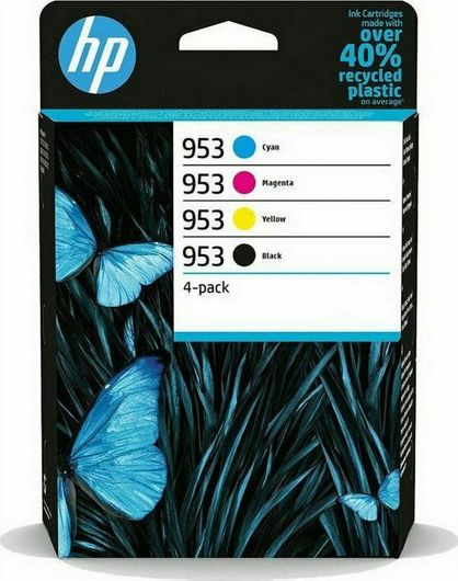 HP 953 Γνήσιο Πακέτο 4 Μελανιών Εκτυπωτή InkJet Κίτρινο/Κυανό/Ματζέντα/Μαύρο 6ZC69AE