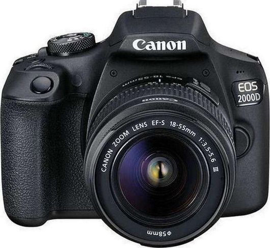 DSLR Φωτογραφική Μηχανή Canon EOS 2000D Crop Frame Kit EF-S 18-55mm F3.5-5.6 DC III Μαύρο