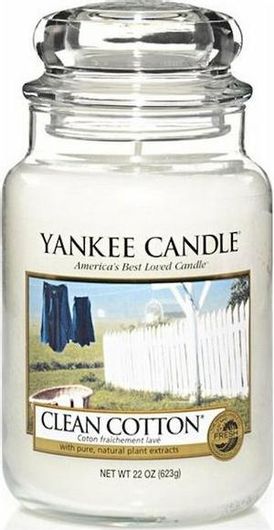 Κερί Yankee Candle Αρωματικό σε Βάζο Clean Cotton 623gr