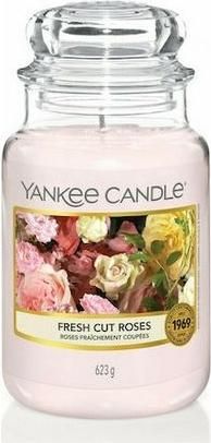 Κερί Yankee Candle Αρωματικό σε Γυάλινο Δοχείο Large σειρά Fresh Cut Roses 623gr