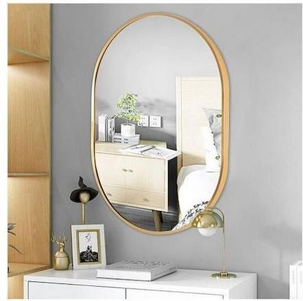 Καθρέπτης Τοίχου Next με Χρυσό Μεταλλικό Πλαίσιο 80x60cm