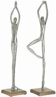 Διακοσμητική Φιγούρα Inart Διακοσμητικά Αγαλματίδια από Μέταλλο 10x10x50cm 2τμx