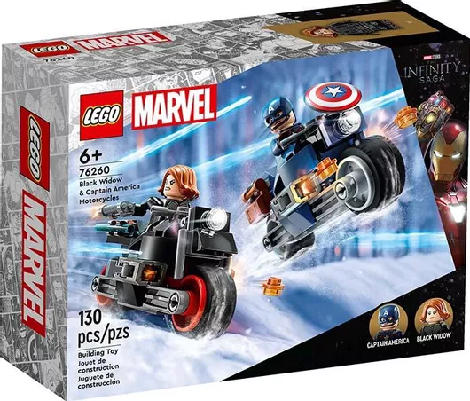 Lego Marvel Black Widow & Captain America Motorcycles για 6+ Ετών #76260