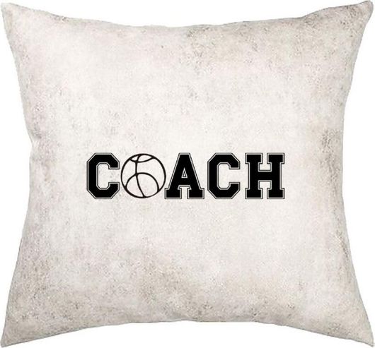 Μαξιλάρι Καναπέ Basketball Coach Δερματίνη Γκρι 40x40cm