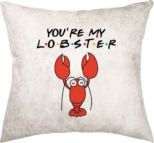 Μαξιλάρι Καναπέ Friends You're My Lobster Δερματίνη Γκρι 40x40cm