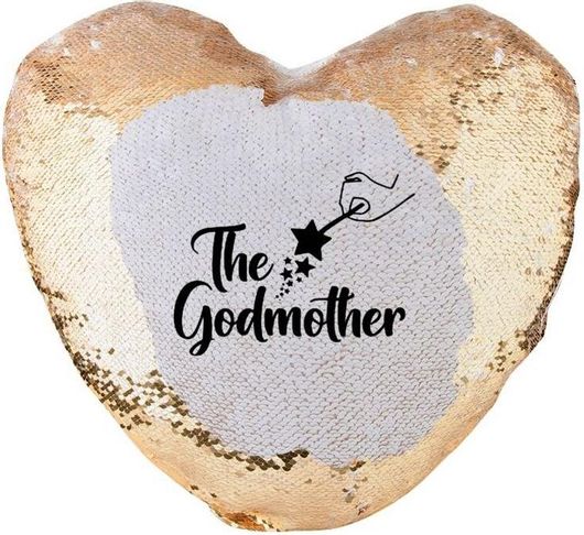 Μαξιλάρι Καναπέ Fairy God Mother Καρδιά Μαγικό Χρυσό με Πούλιες 40x40cm