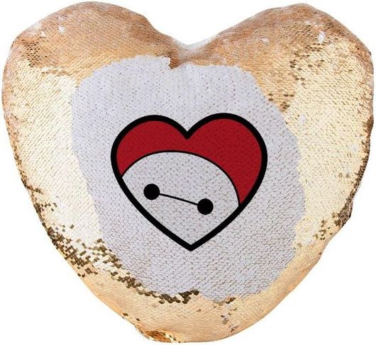 Μαξιλάρι Καναπέ Baymax Heart Καρδιά Μαγικό Χρυσό με Πούλιες 40x40cm