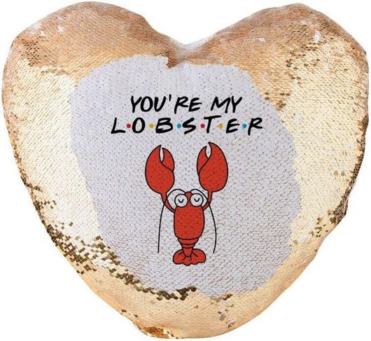 Μαξιλάρι Καναπέ Friends You're My Lobster Καρδιά Μαγικό Χρυσό με Πούλιες 40x40cm