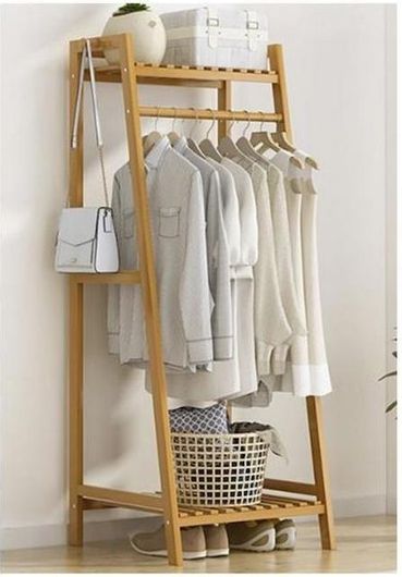 Κρεμάστρα Δαπέδου Next Deco από Ξύλο 80x40x140cm Καφέ