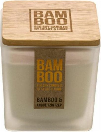 Αρωματικό Κερί Heart & Home Σόγιας σε Βάζο Bamboo Ανθός & Τζίντζερ 90gr