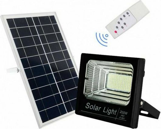 Ηλιακός Προβολέας LED 200W με Τηλεχειριστήριο