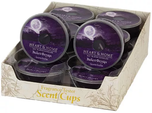 Κερί Heart & Home Αρωματικό Σόγιας σε Βάζο Βιολετί Φεγγάρι 38gr