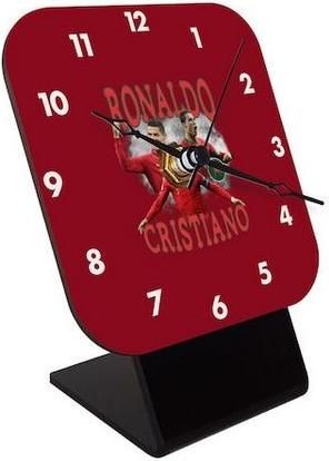 Επιτραπέζιο Ρολόι Κριστιάνο Ρονάλντο Ξύλινο με Δείκτες 10cm