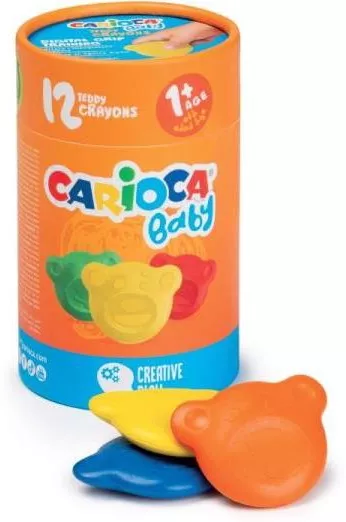 Κηρομπογιές Carioca Baby Teddy 12τμχ Πολύχρωμο