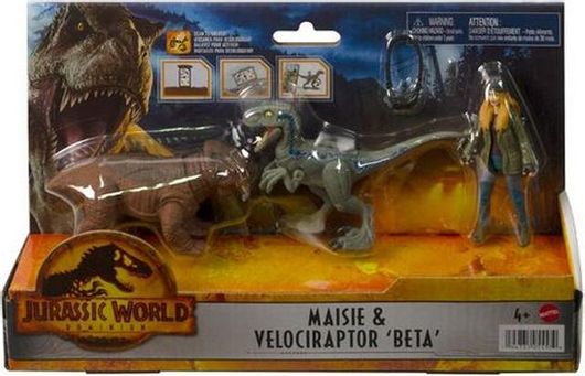 Action Figure Jurassic World Maisie & Velociraptor Beta για 4+ Ετών