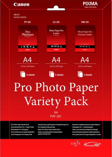 Φωτογραφικό Χαρτί Canon PVP-201 Pro Photo Paper Variety A4 21x30 για Εκτυπωτές Inkjet 15 Φύλλα