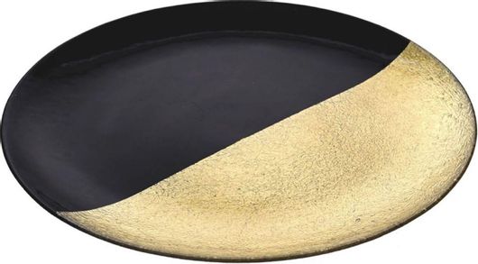 Πιάτο Γυαλινο Φ27cm Μαύρο / Χρυσό