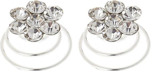 Βίδες Μαλλιών Ro-ro Accessories Στρας Σχέδιο Λουλούδι 2τμχ