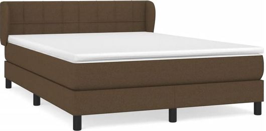 Κρεβάτι vidaXL 3126248 Boxspring με Στρώμα Σκούρο Καφέ 140x200cm Υφασμάτινο Διπλό Καφέ