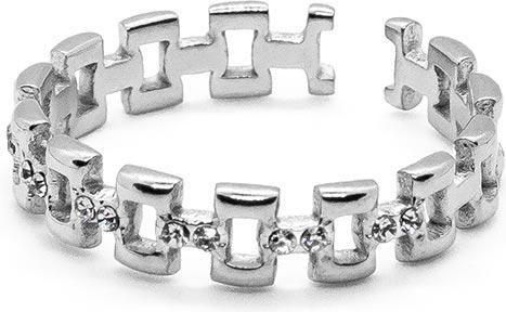 Δαχτυλίδι Ατσάλινο με Ζιργκόν Ρυθμιζόμενο Ασημί