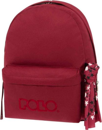 Σχολική Τσάντα Πλάτης Γυμνασίου / Λυκείου Polo Original Scarf Μπορντό