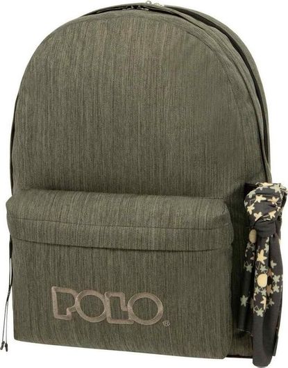 Σχολική Τσάντα Πλάτης Γυμνασίου / Λυκείου Polo Original Double Scarf Γκρι