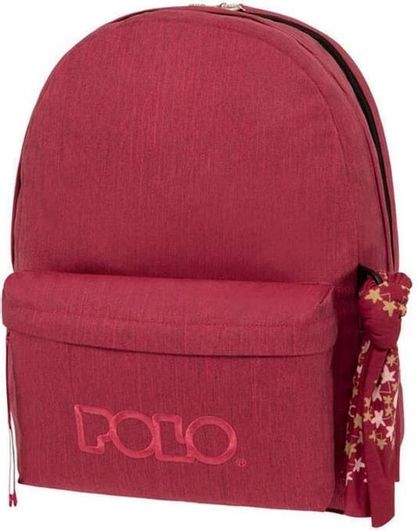 Σχολική Τσάντα Πλάτης Γυμνασίου / Λυκείου Polo Original Double Scarf 31x20x41cm Μπορντό