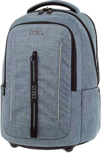 Σχολική Τσάντα Πλάτης Γυμνασίου / Λυκείου Polo Prodigy Γκρι