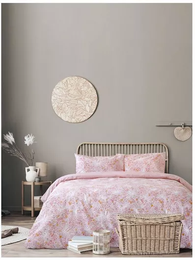 Σετ Σεντόνια Kocoon Υπέρδιπλα με Λάστιχο 160x200x32cm Papillon Ροζ 4τμχ