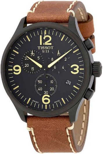 Ανδρικό Ρολόι Tissot T116.617.36.057.00 με Δερμάτινο Λουράκι Καφέ