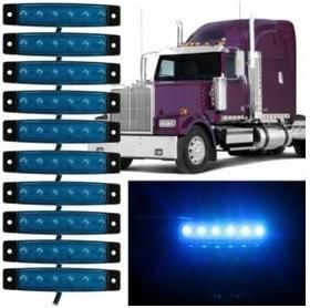 Φώτα Όγκου Φορτηγού LED 12V IP66 10τμχ Μπλε