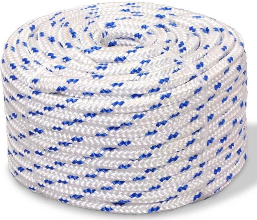 Σχοινί Ναυτιλίας vidaXL από Πολυπροπυλένιο 12mm 250m Λευκό / Μπλε