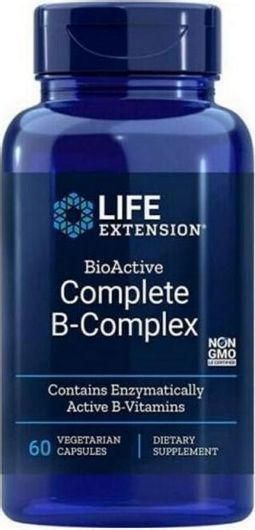 Life Extension BioActive Complete B-Complex Βιταμίνη για Ενέργεια, Ενίσχυση του Ανοσοποιητικού & το Νευρικό Σύστημα 60 Φυτικές Κάψουλες