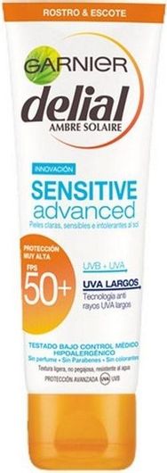 Αντηλιακό Προσώπου Garnier Delial Sensitive Advanced Αδιάβροχη Κρέμα SPF50 50ml
