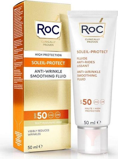 Αντηλιακό Προσώπου Roc Soleil-Protect Anti-Wrinkle Smoothing Fluid Λοσιόν SPF50 50ml