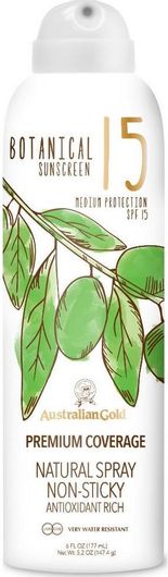 Αντηλιακή Λοσιόν Σώματος Australian Gold Botanical Αδιάβροχη SPF15 σε Spray 177ml