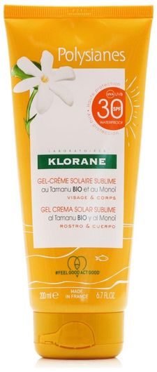 Αντηλιακό Gel Προσώπου & Σώματος Klorane Polysianes SPF30 200ml