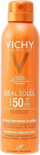 Αντηλιακή Λοσιόν Προσώπου Vichy Ideal Soleil Invisible Hydrating Mist Αδιάβροχη SPF50 σε Spray 200ml