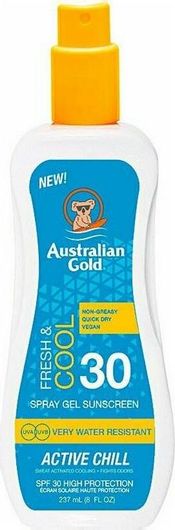 Αντηλιακό Gel Σώματος Australian Gold X-treme Sport Αδιάβροχο SPF30 σε Spray 237ml
